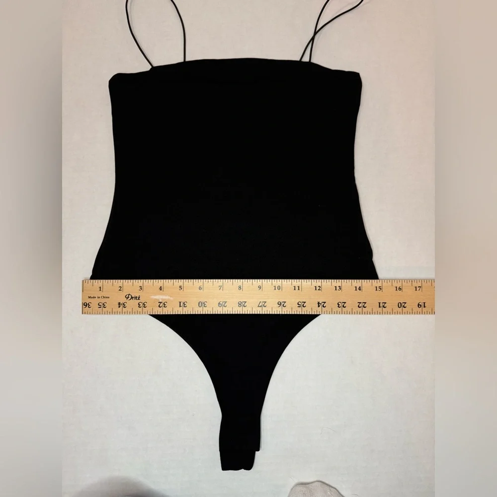 H&M Bodysuit Extra Narrow Shoulder Straps Black Size S - Picture 6 of 8